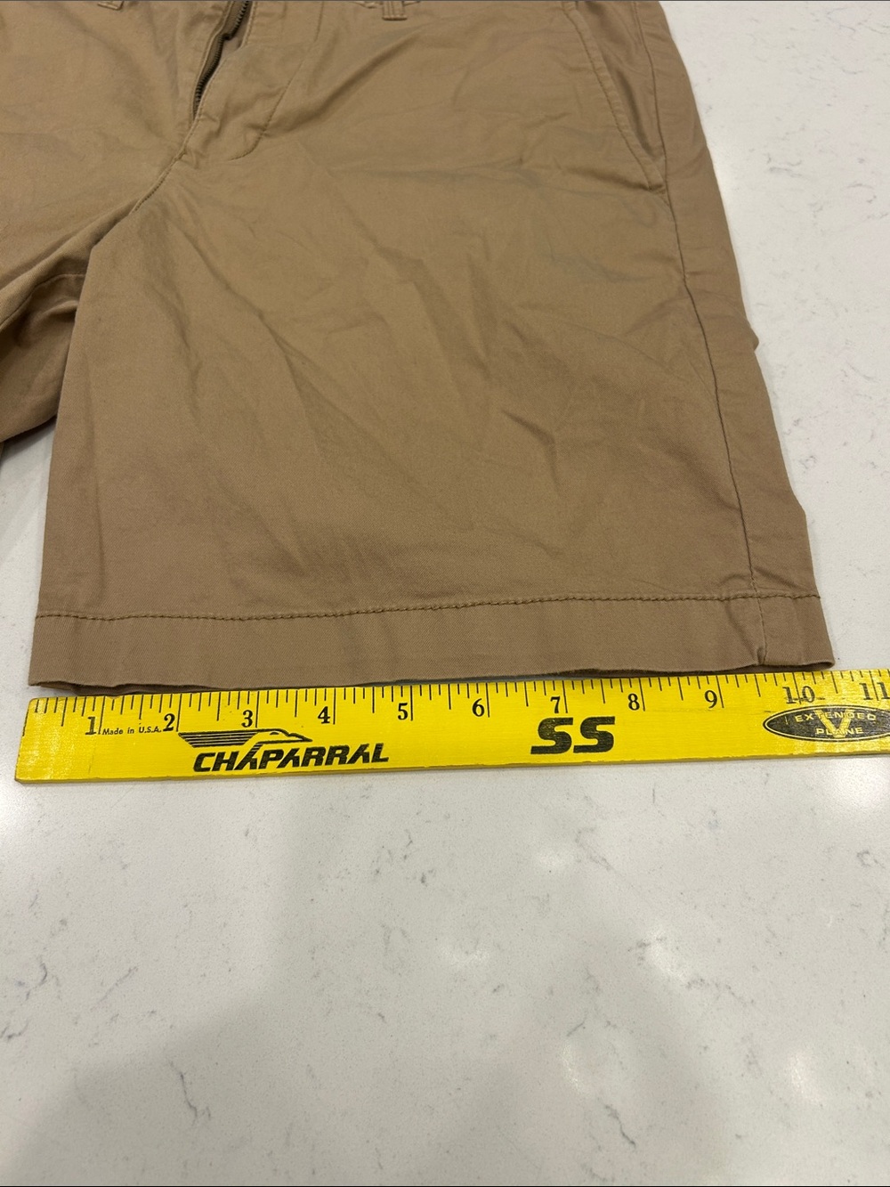 Original Penguin Chino Shorts 31 Khaki Stretch Cotton Flat Front Casual - Picture 6 of 13